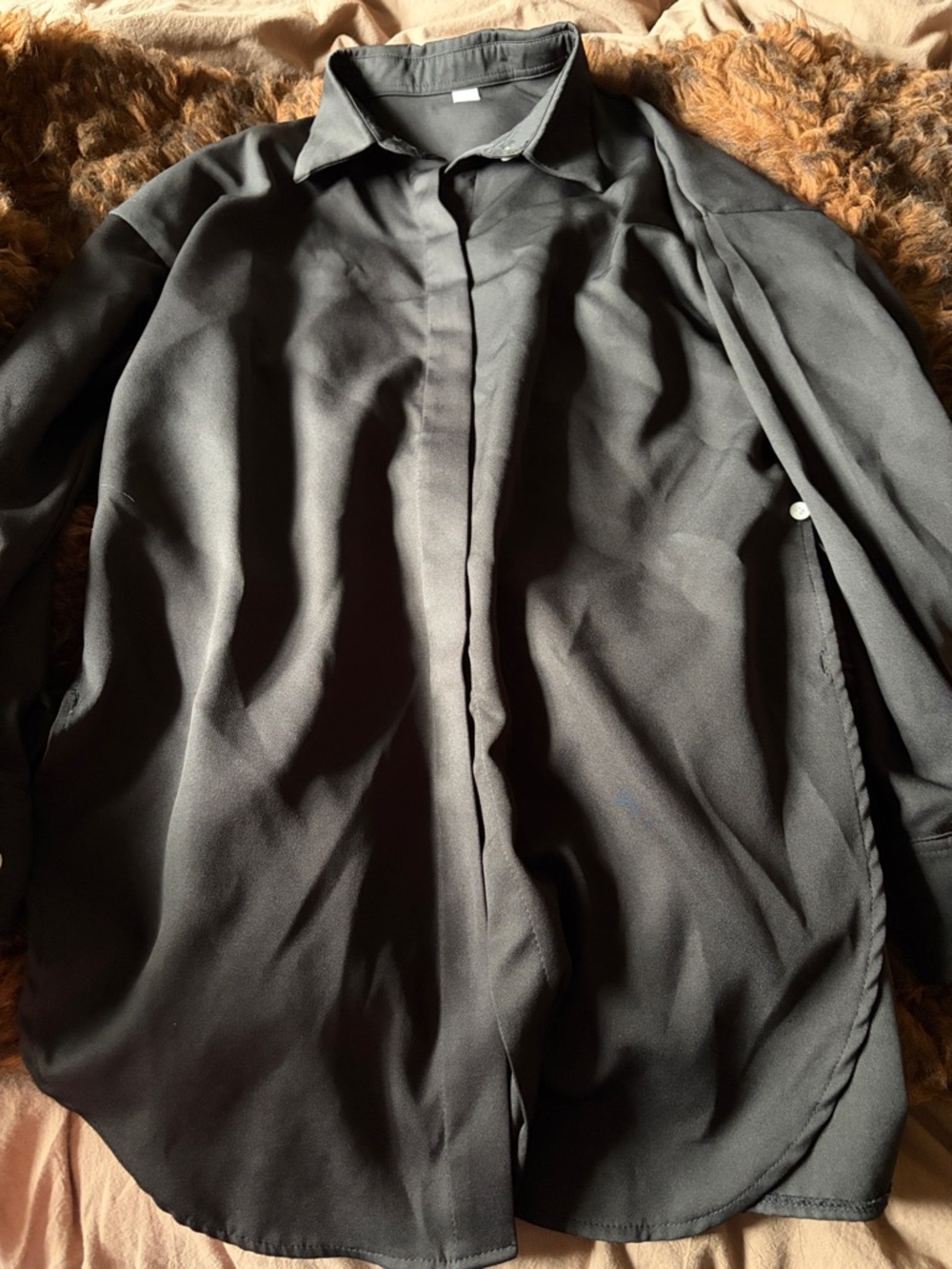 The Warmy OVERSIZED LAPEL BUTTON SHIRT DRESS